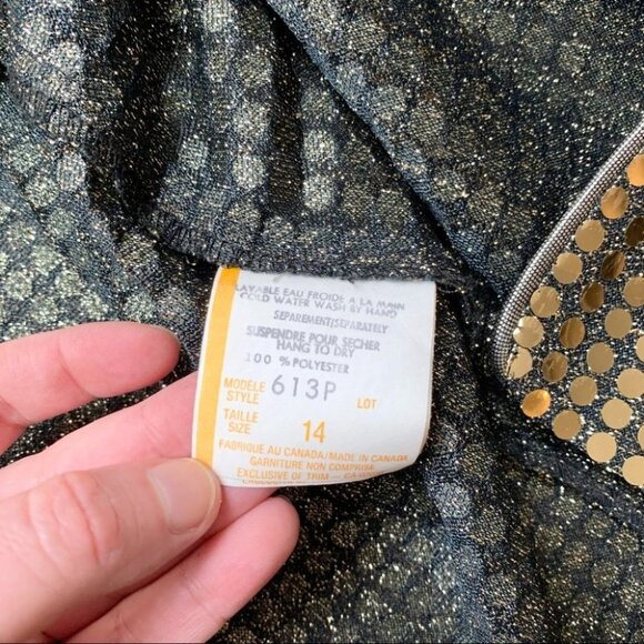 Vintage Braemar Jeremy Scott Blazer Sequins Metallic 90s Jacket Shoulder pads - Picture 15 of 16